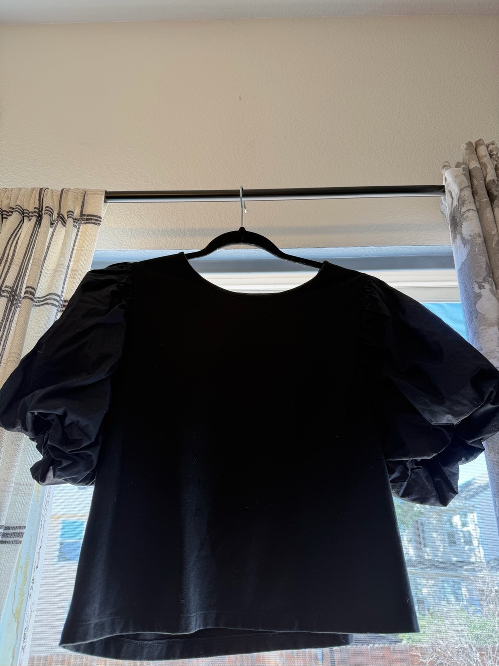 a new day Black Puff Sleeve Boxy Top - Picture 4 of 4